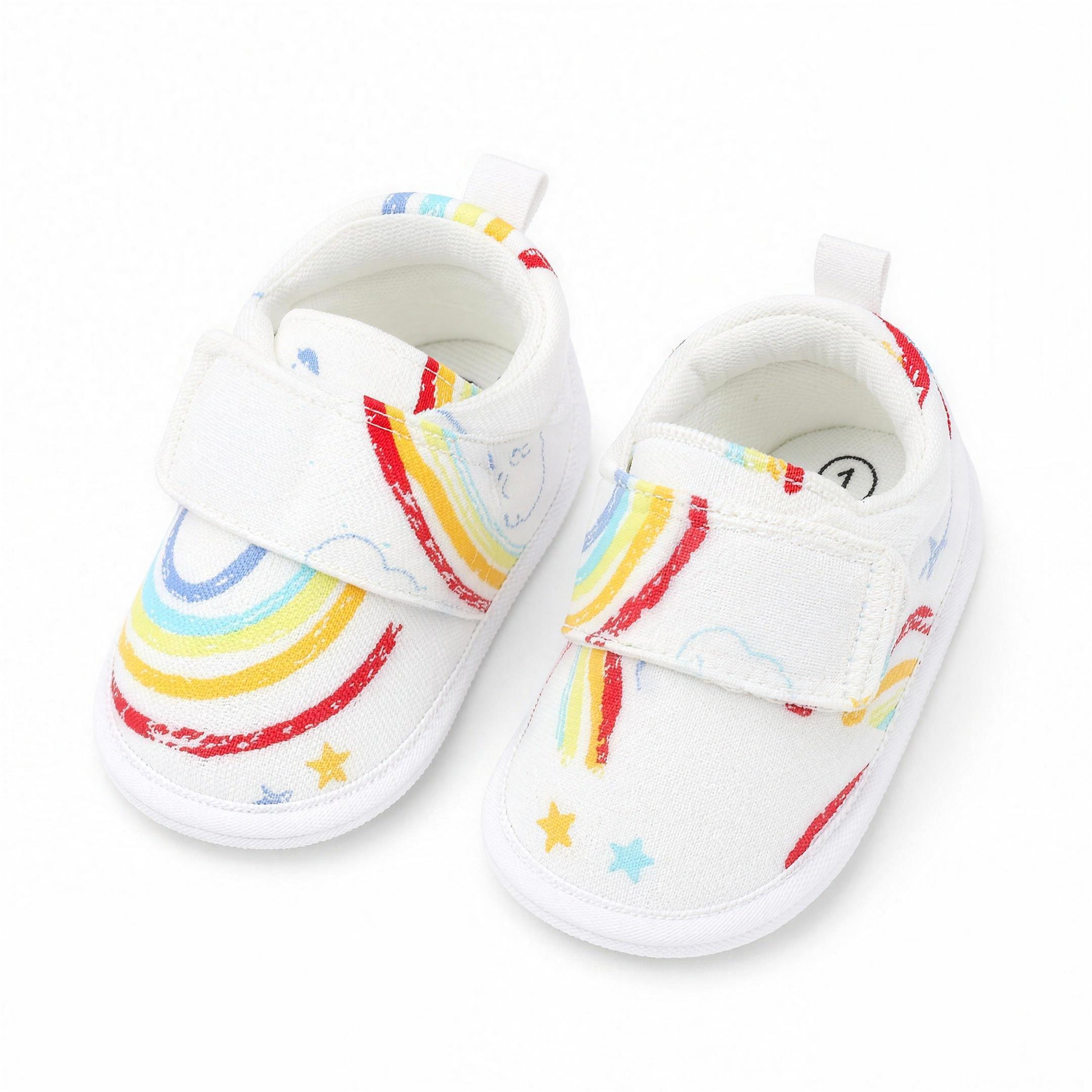 Rainbow Print Sneakers - professional studio photo