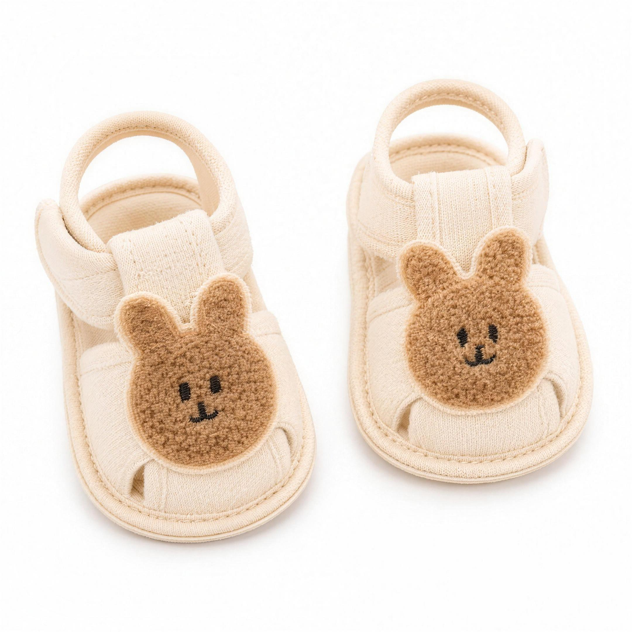 Cream Bunny Sandals - professional studio photo