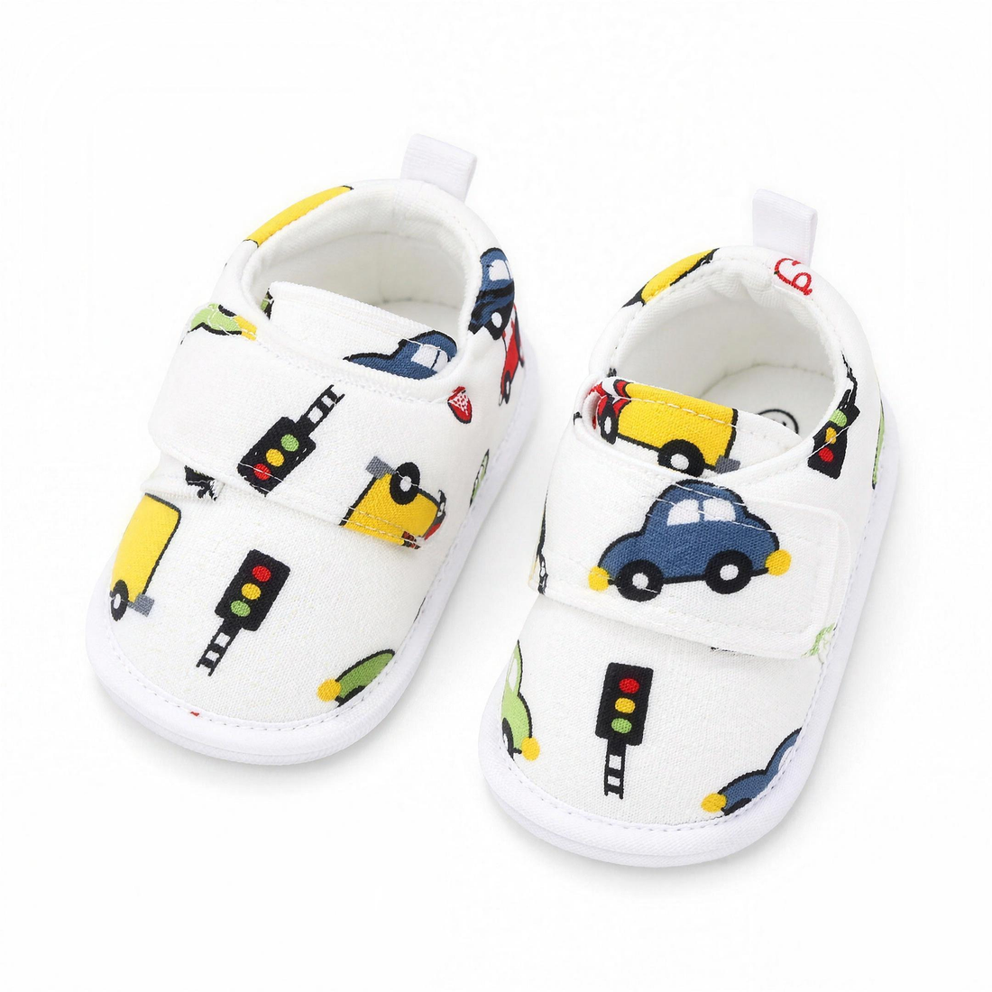 Car Print Baby Sneakers - professional studio photo