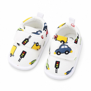 Car Print Baby Sneakers - professional studio photo