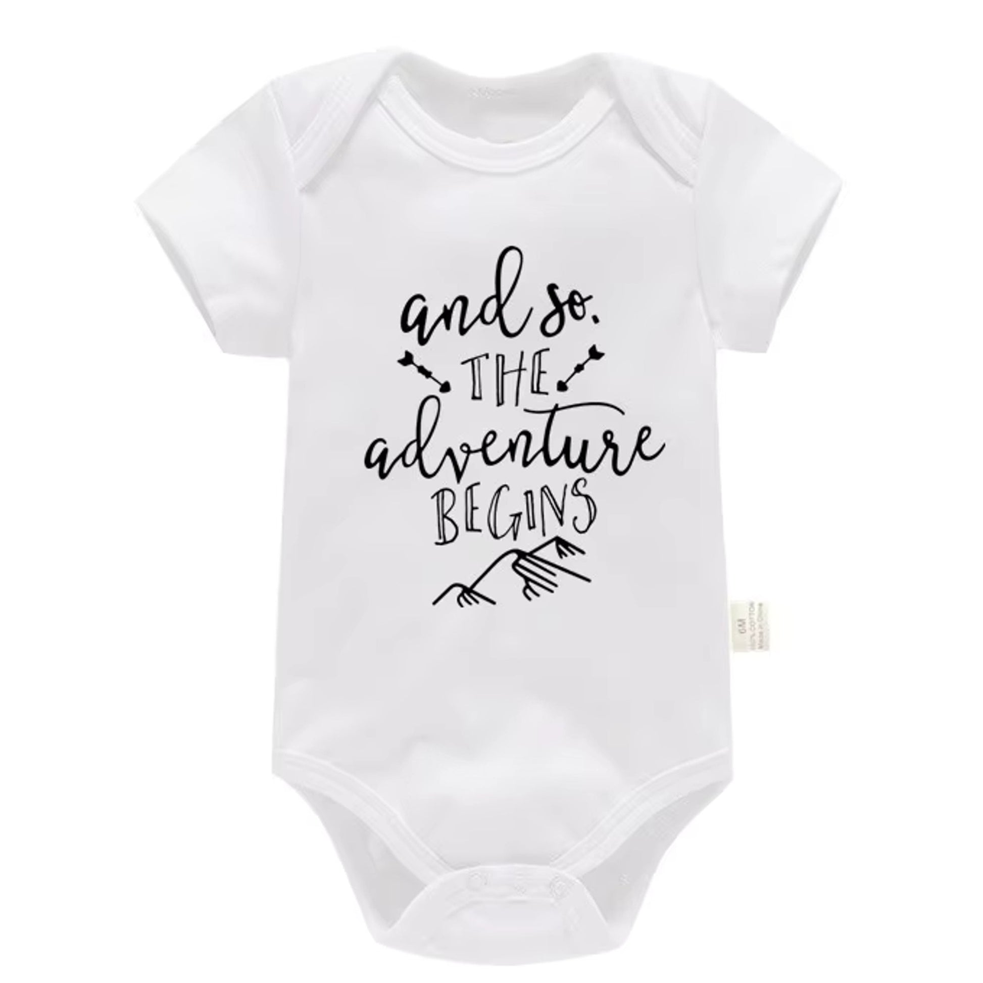 Adventure Begins Romper in Wide Detail - baby and toddler rompers, professional product photo