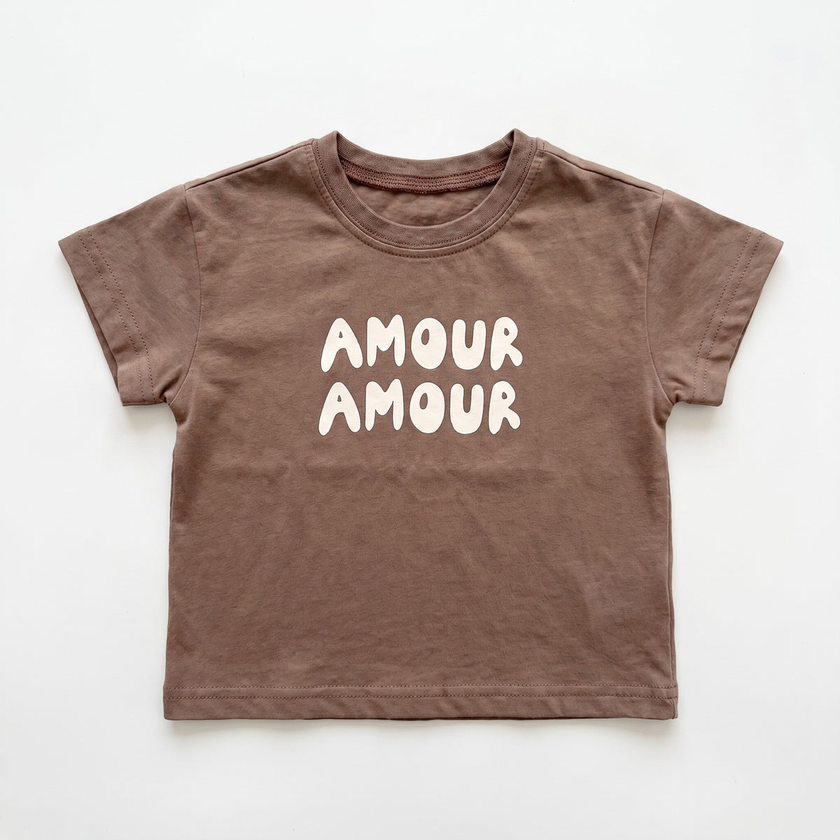 Amour Amour Tee - Brown - toddler graphic t-shirt