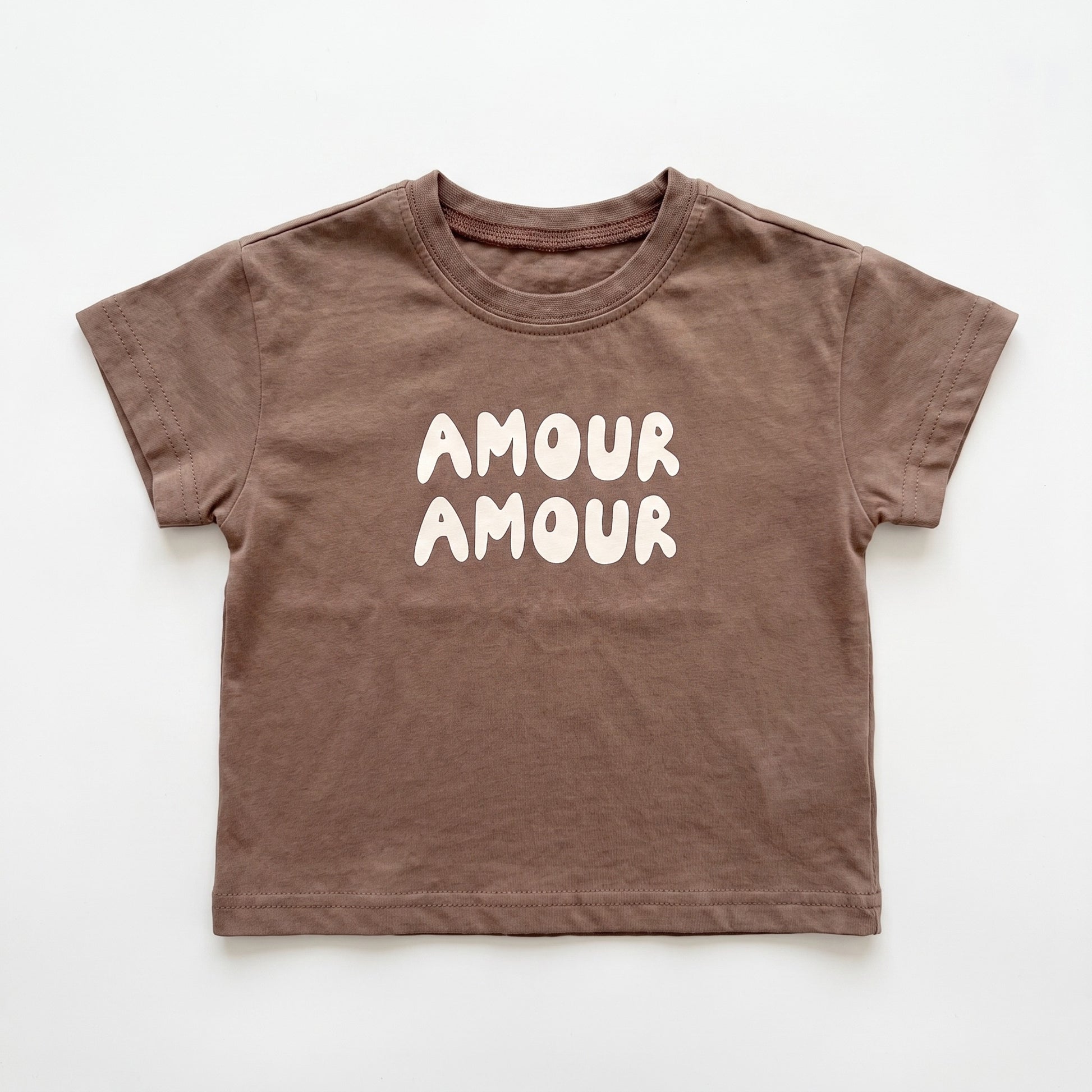 Amour Amour Tee - Brown - toddler graphic t-shirt