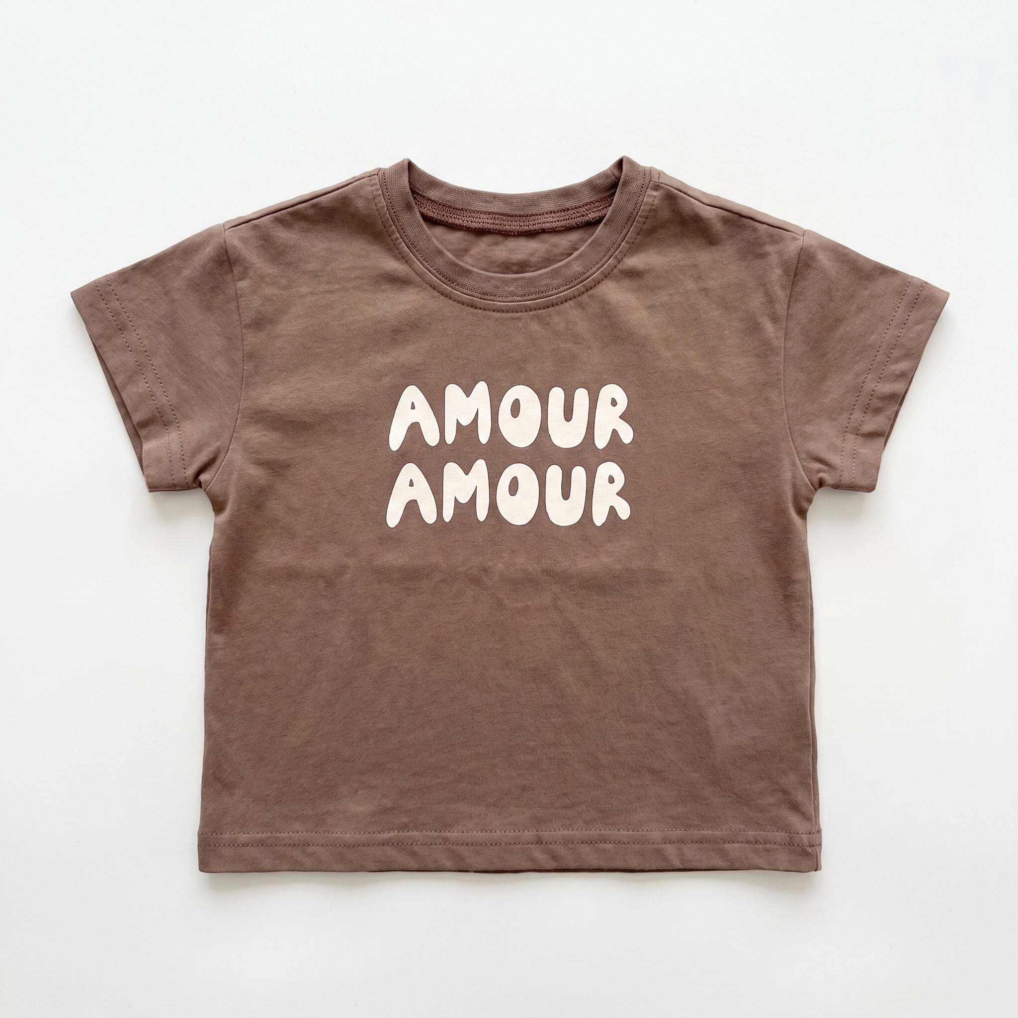 Amour Amour Tee - Brown - toddler graphic t-shirt