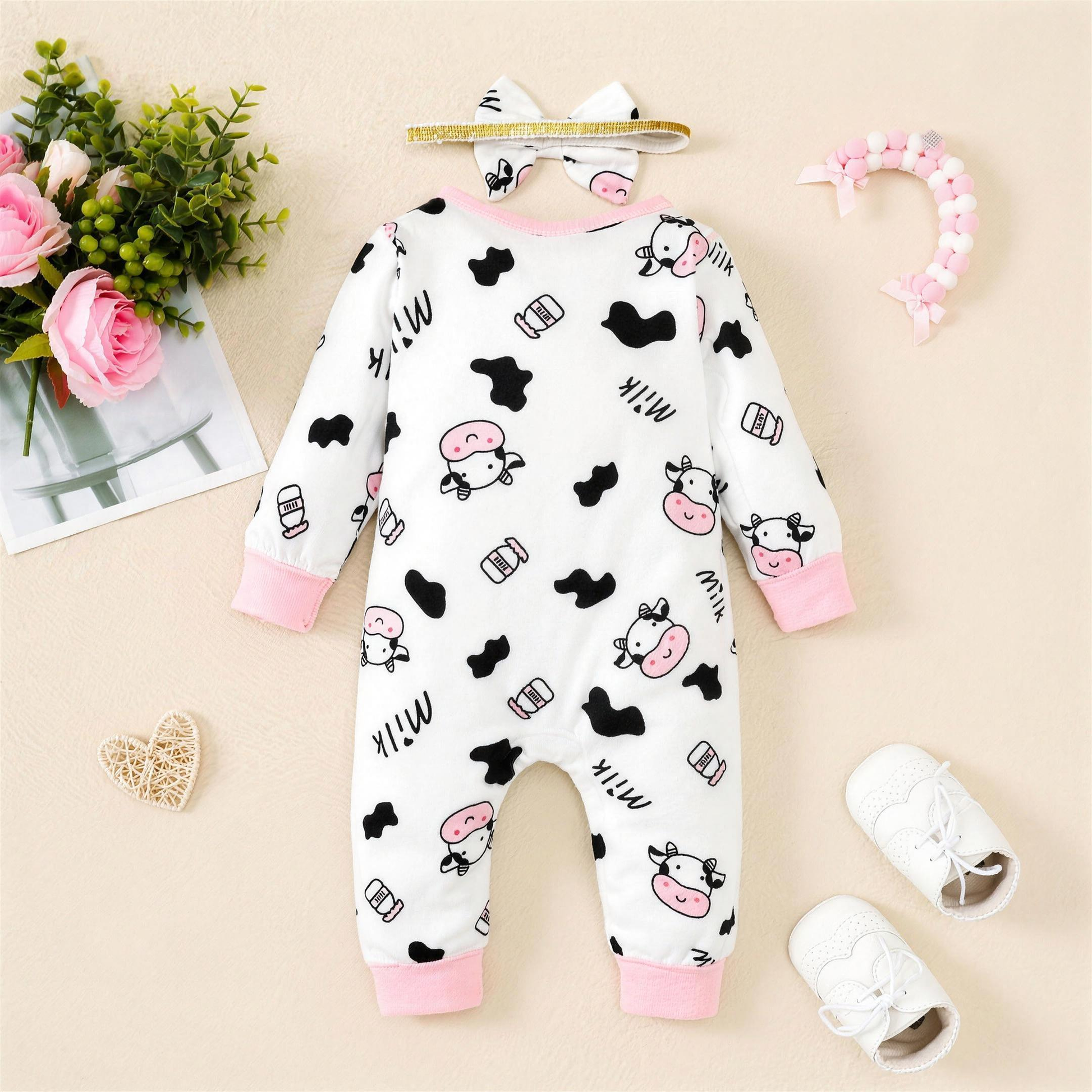 Cow Print Bow Romper - extra 1
