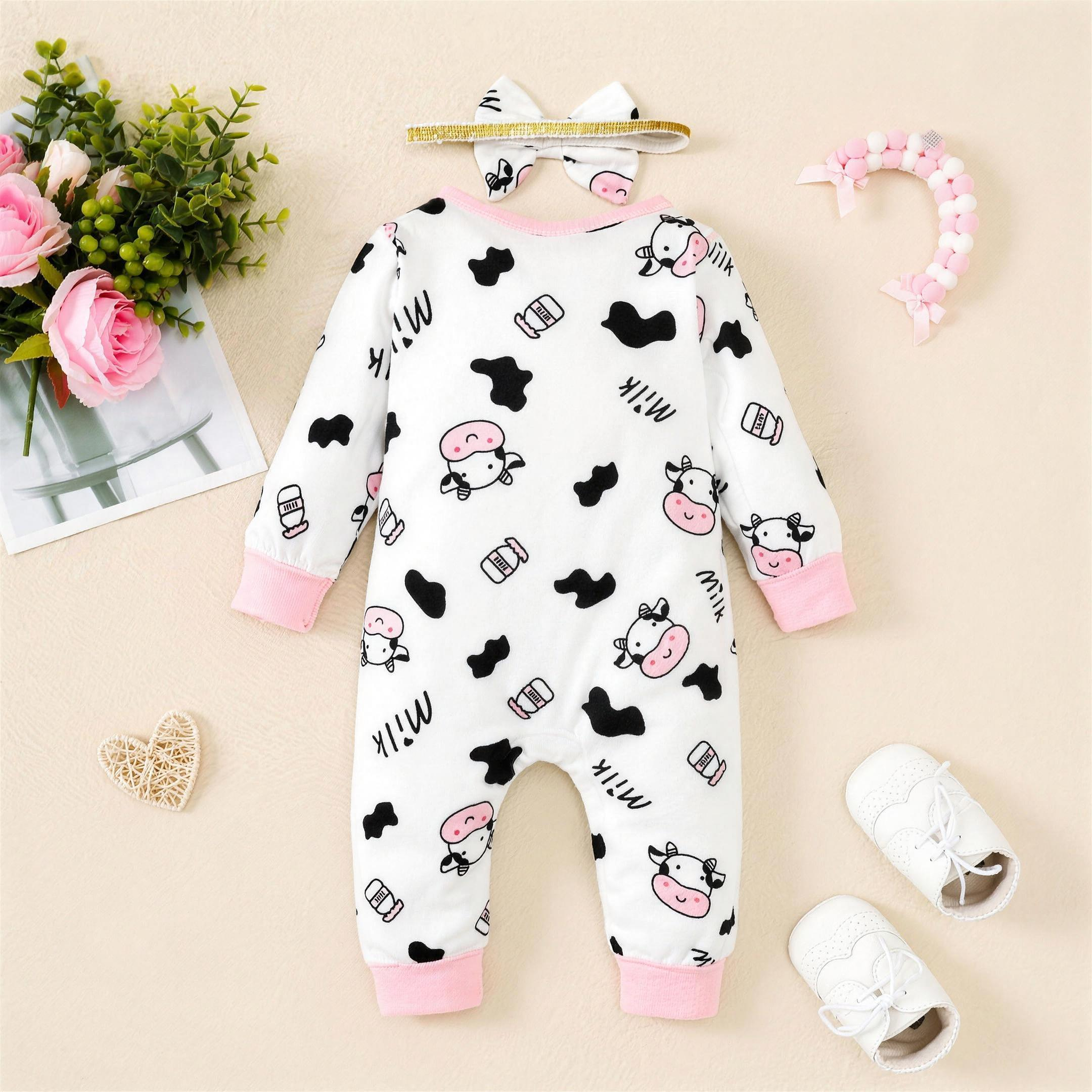 Cow Print Bow Romper - extra 1