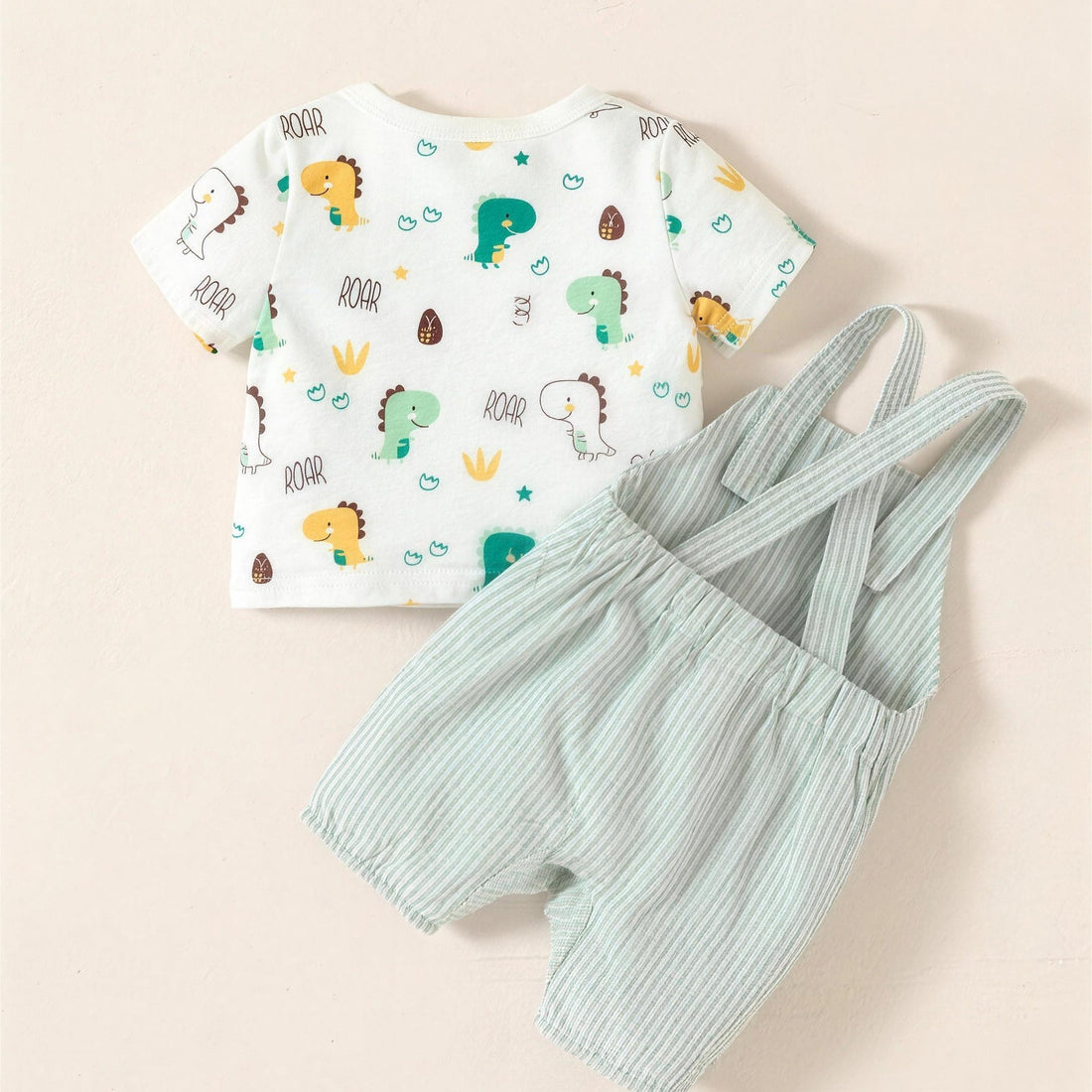 Little Dino Overall Set - professional product photo on white background