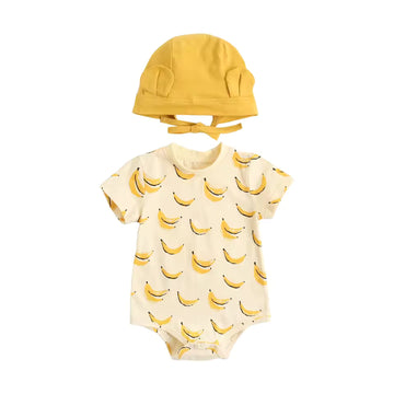 Banana Print Bodysuit Set