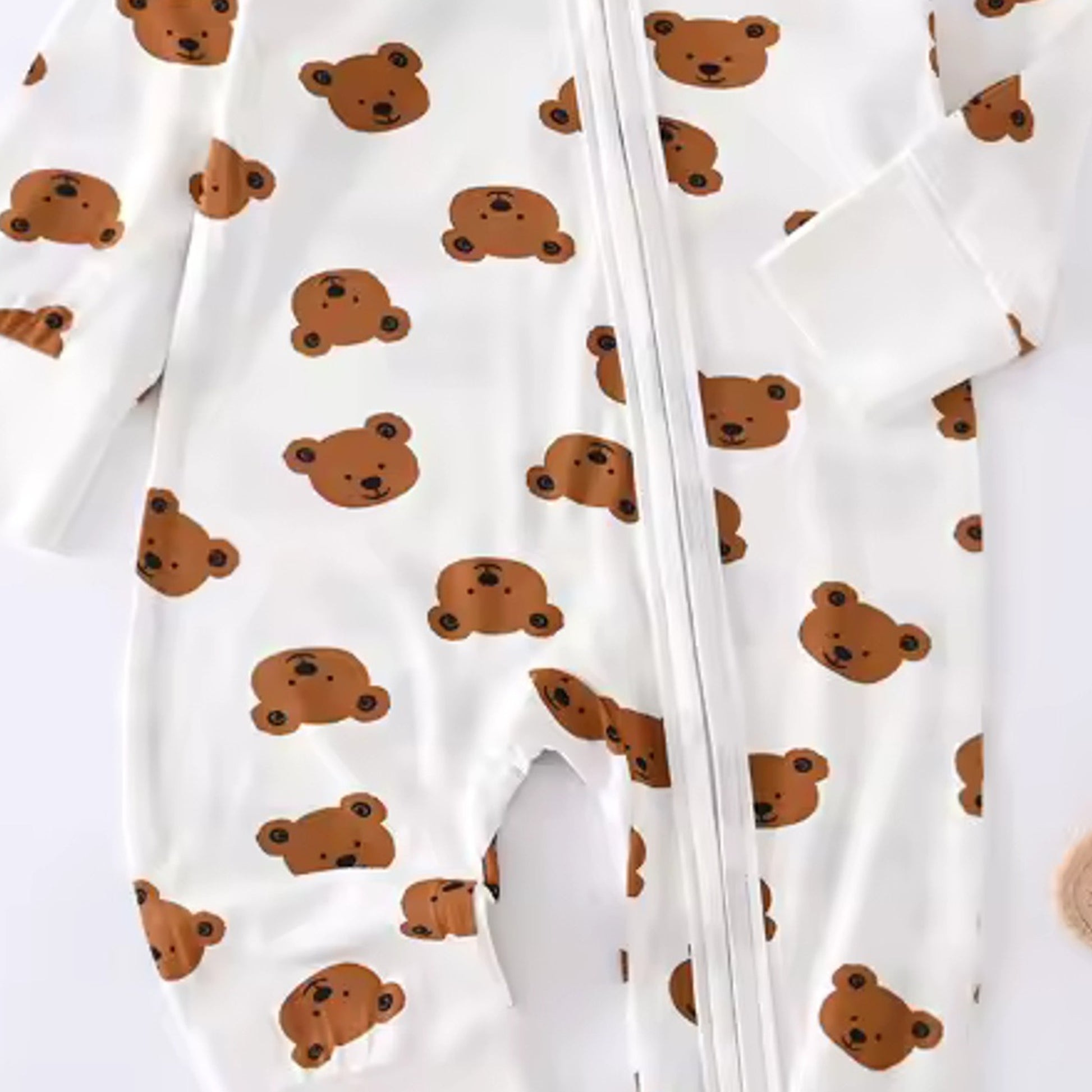 Bear Print Bamboo Romper - detail