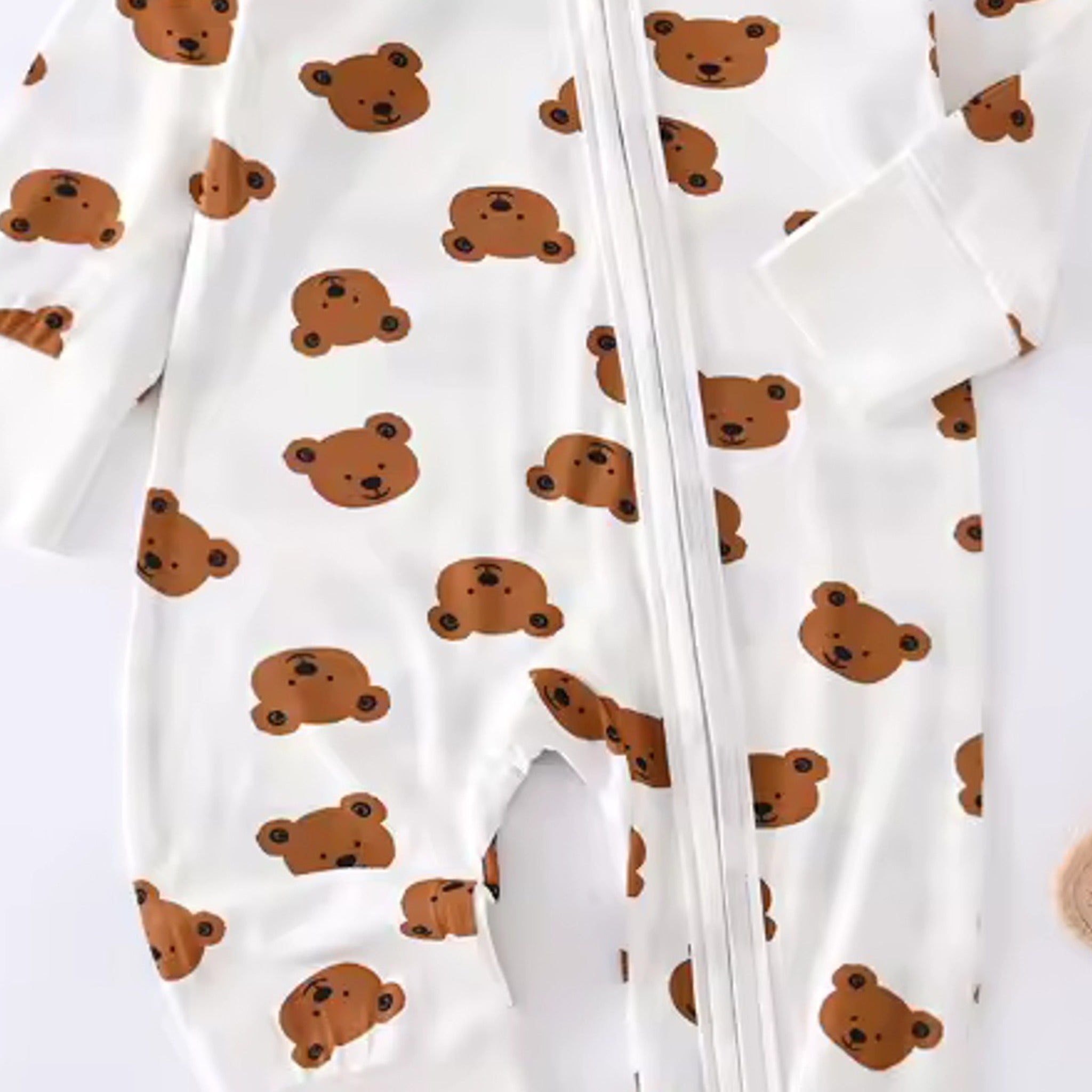 Bear Print Bamboo Romper - detail