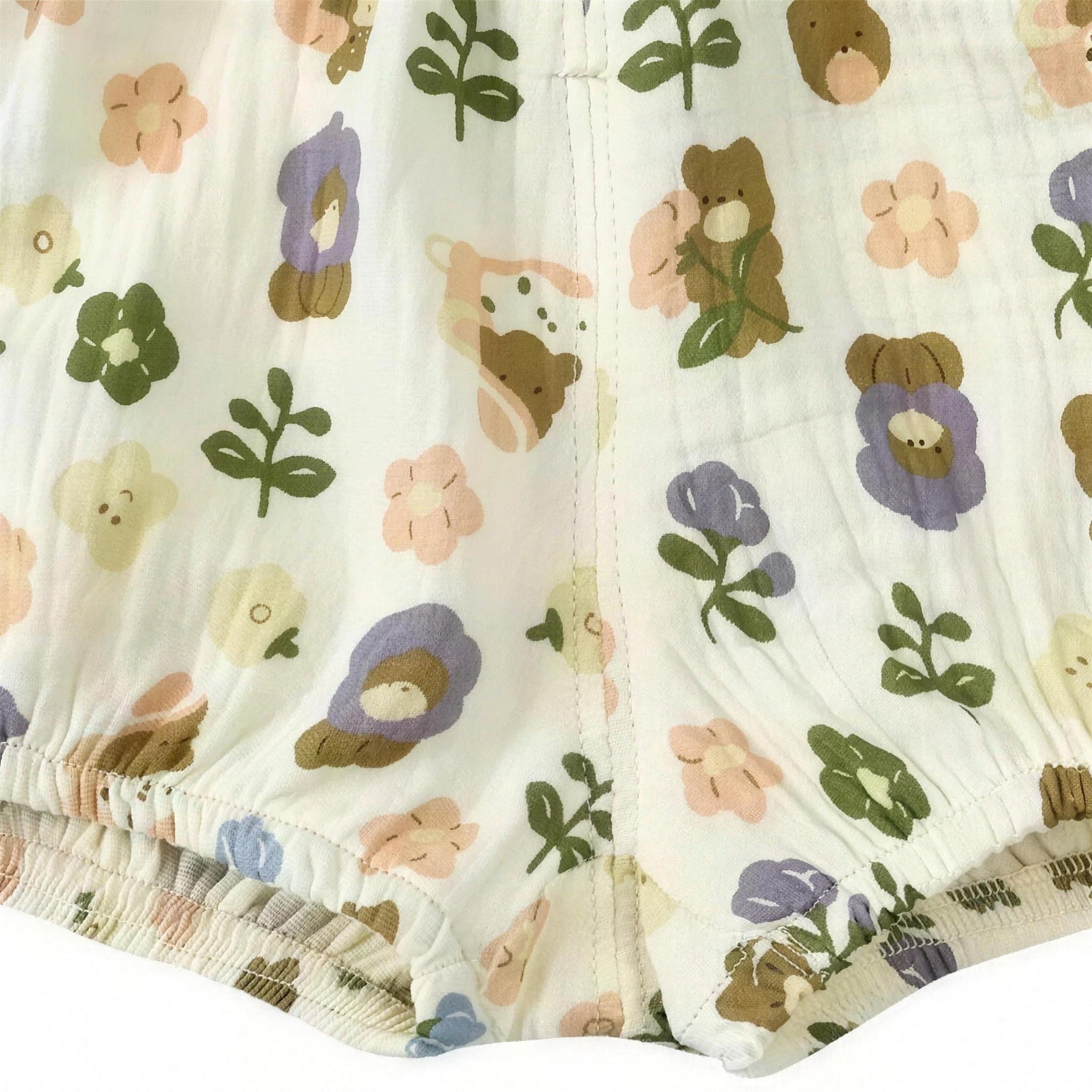 Bear Floral Bloomer Shorts - fabric detail