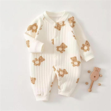 Ribbed Bear Onesie - Bear Icon Print