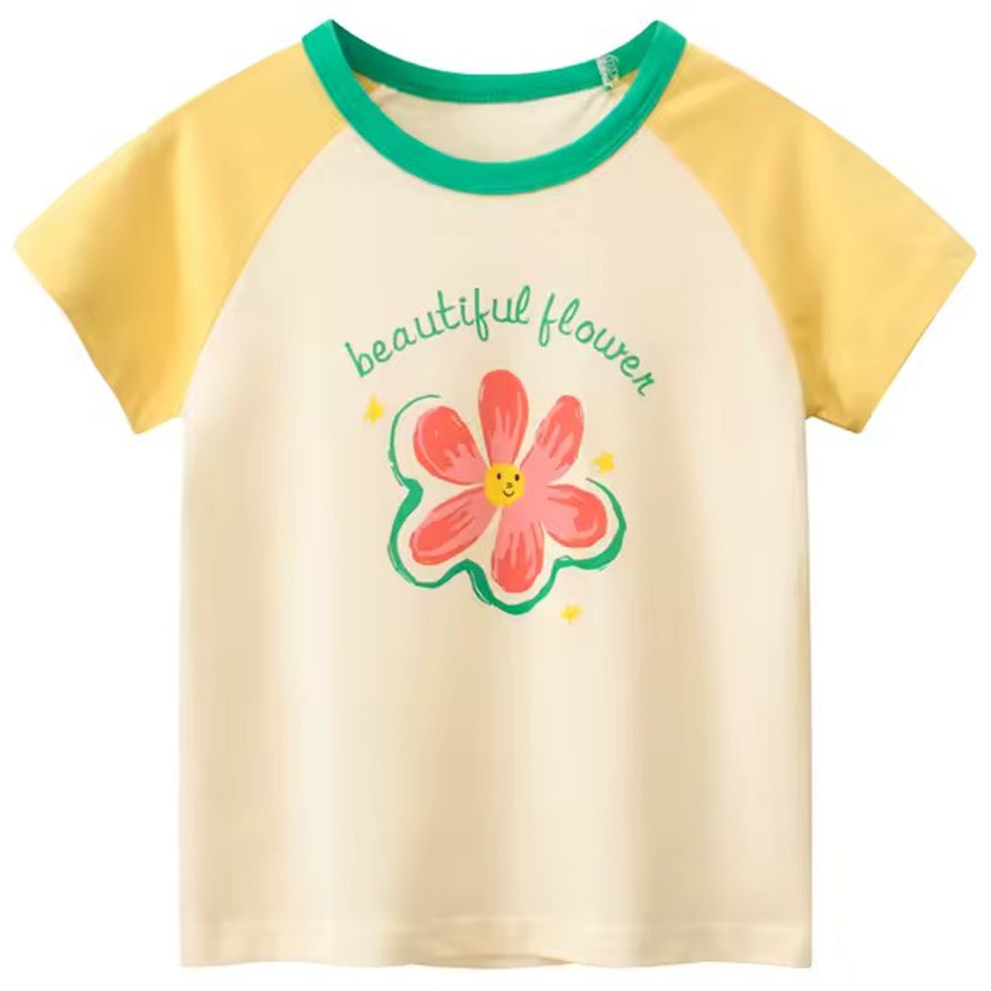 Beautiful Flower Tee, girls baby and toddler t-shirt, professional product photo on white background
