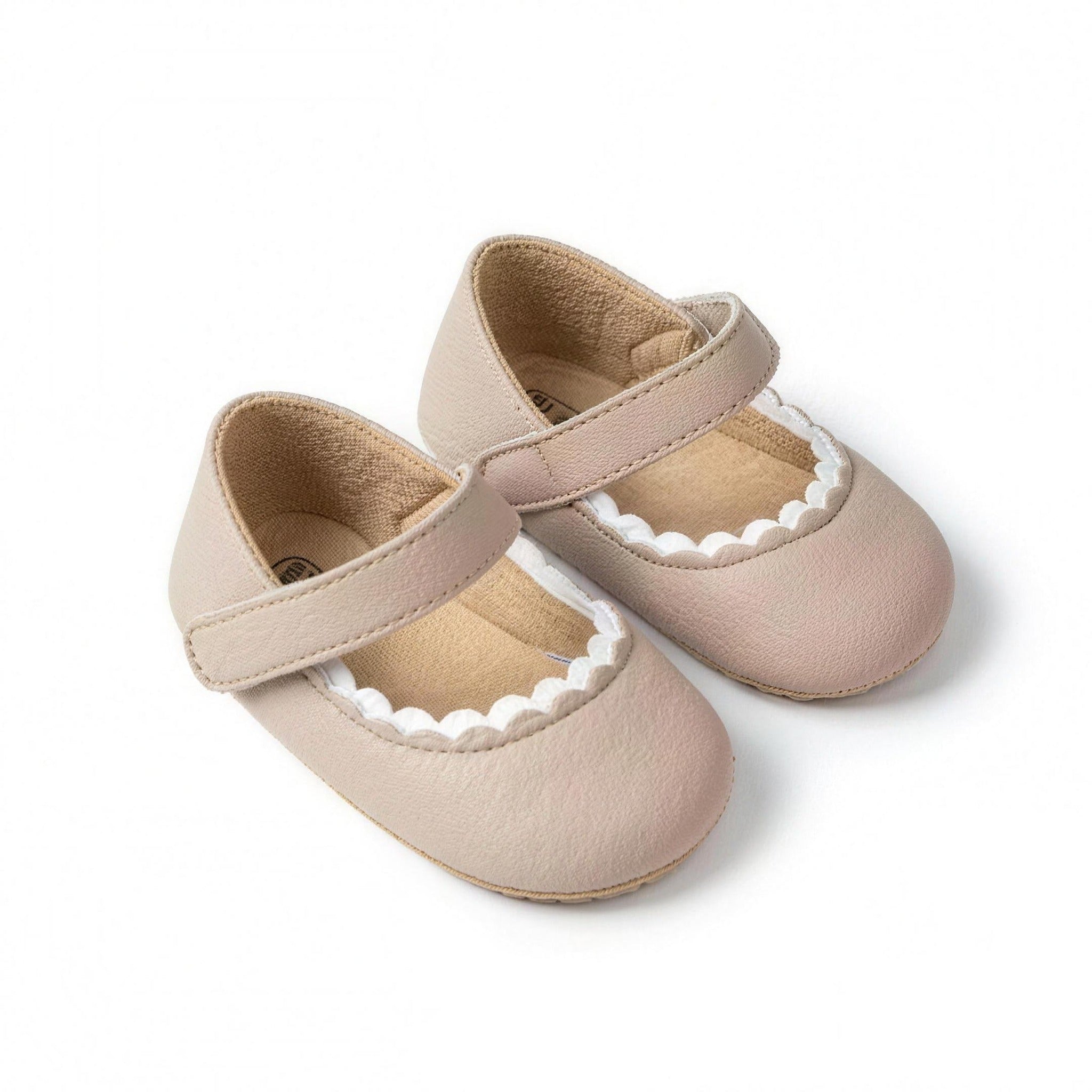 Scalloped Mary Jane - Beige - professional product photo on white background