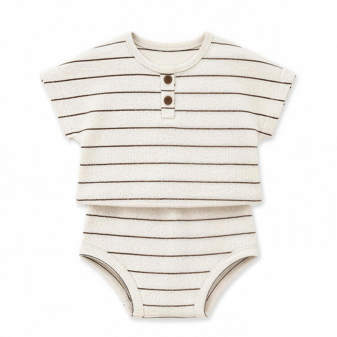 Striped Henley Set - both colors, professional studio photo