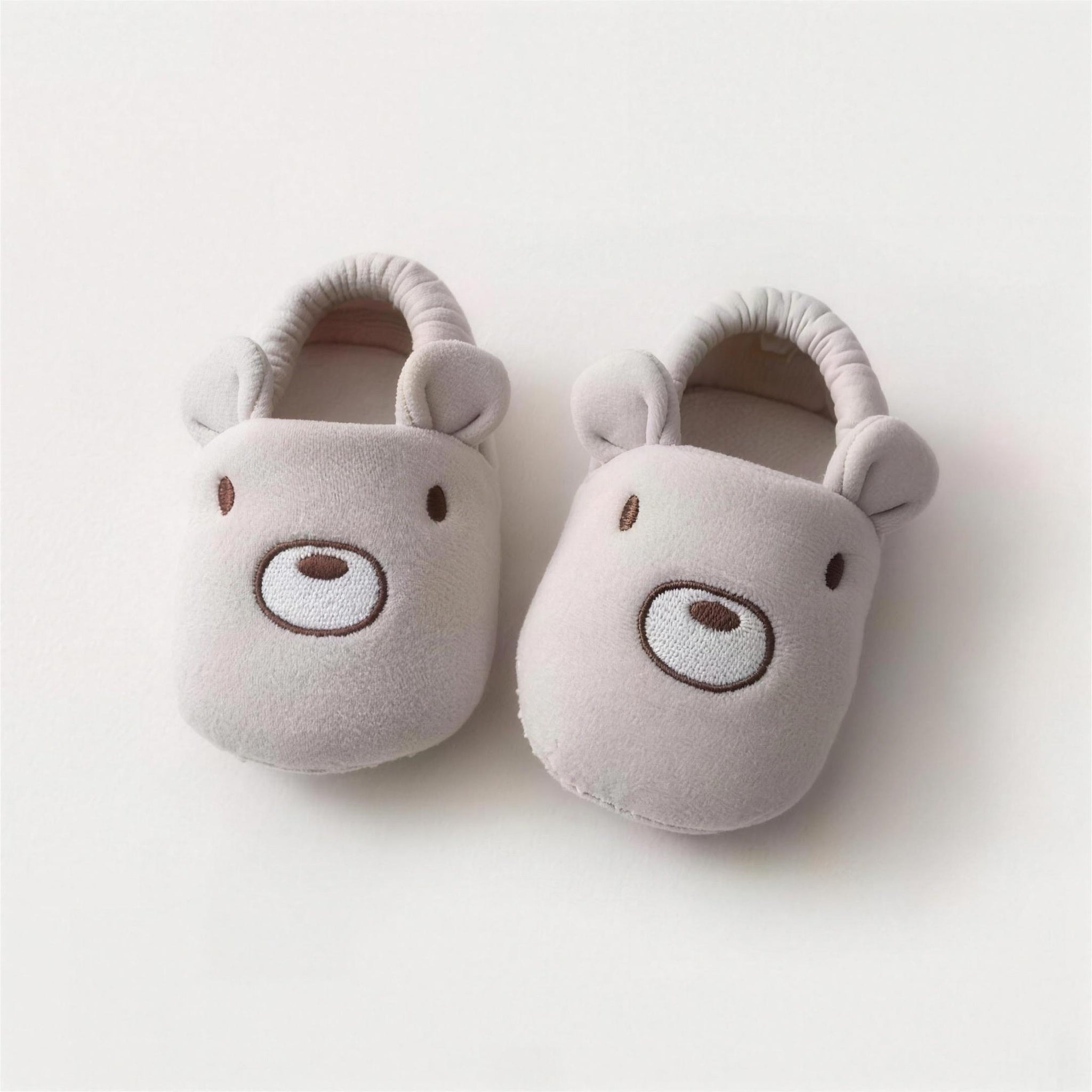 Sleepy Animal Booties - Beige Bear