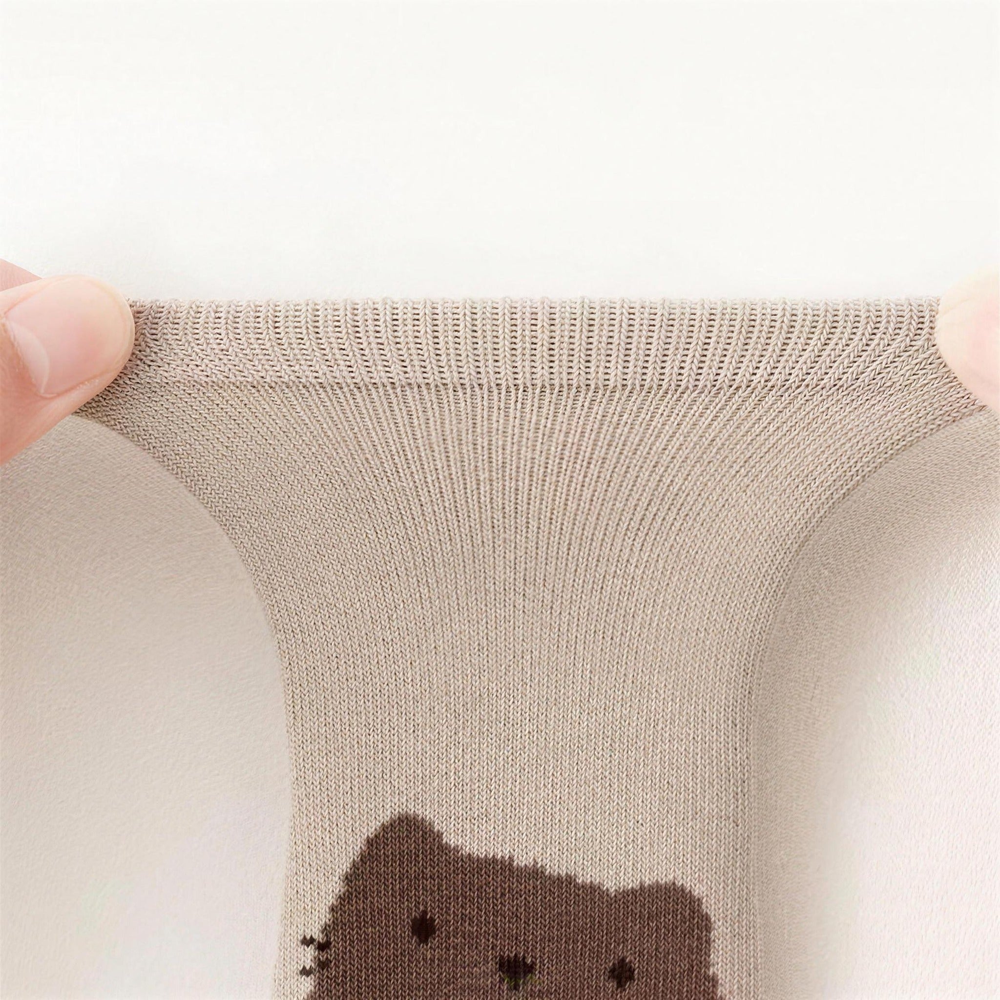 Forest Friends Non-Slip Socks - cuff and fabric detail close-up