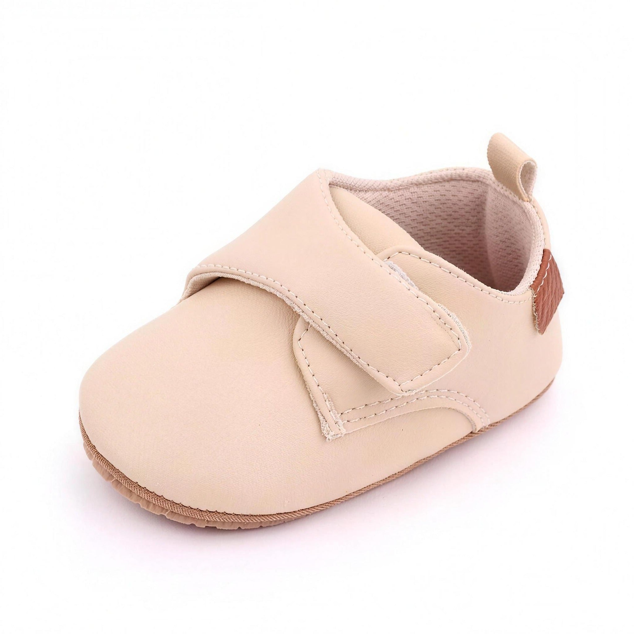 Classic Strap Moccasins - Beige - professional product photo on white background