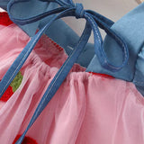 Berry Bow Mesh Dress
