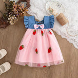 Berry Bow Mesh Dress