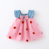 Berry Bow Mesh Dress