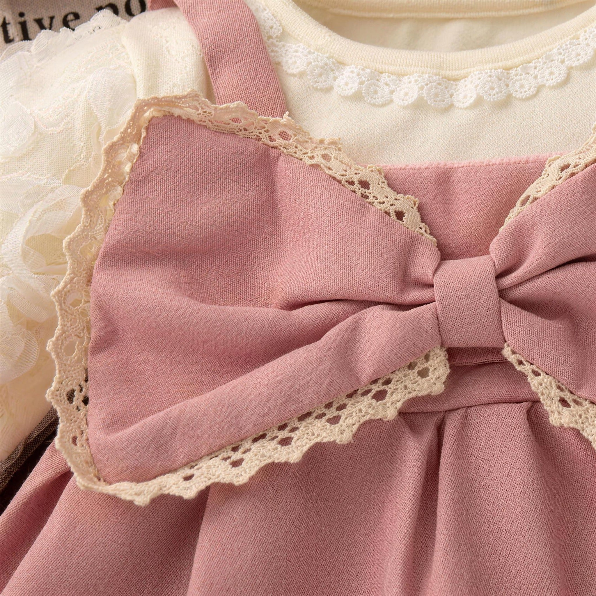 Big Bow Puff Dress - Pink, bow detail view
