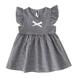 Black Bow Gingham Dress