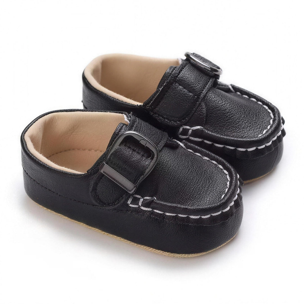 Black Buckle Loafer - baby shoes, professional product photo