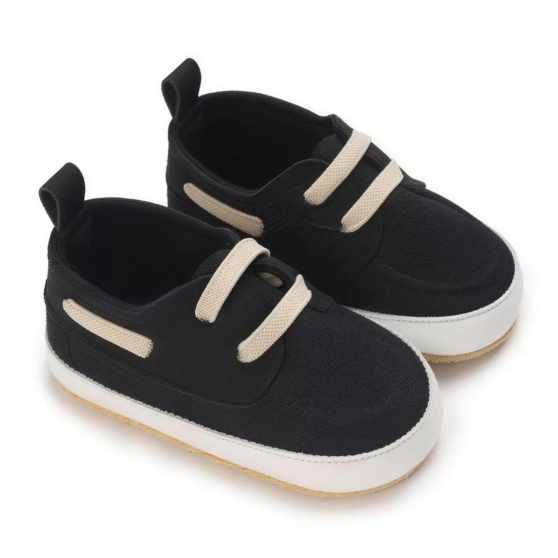 Black Lace-Up Sneaker - baby shoes, professional product photo