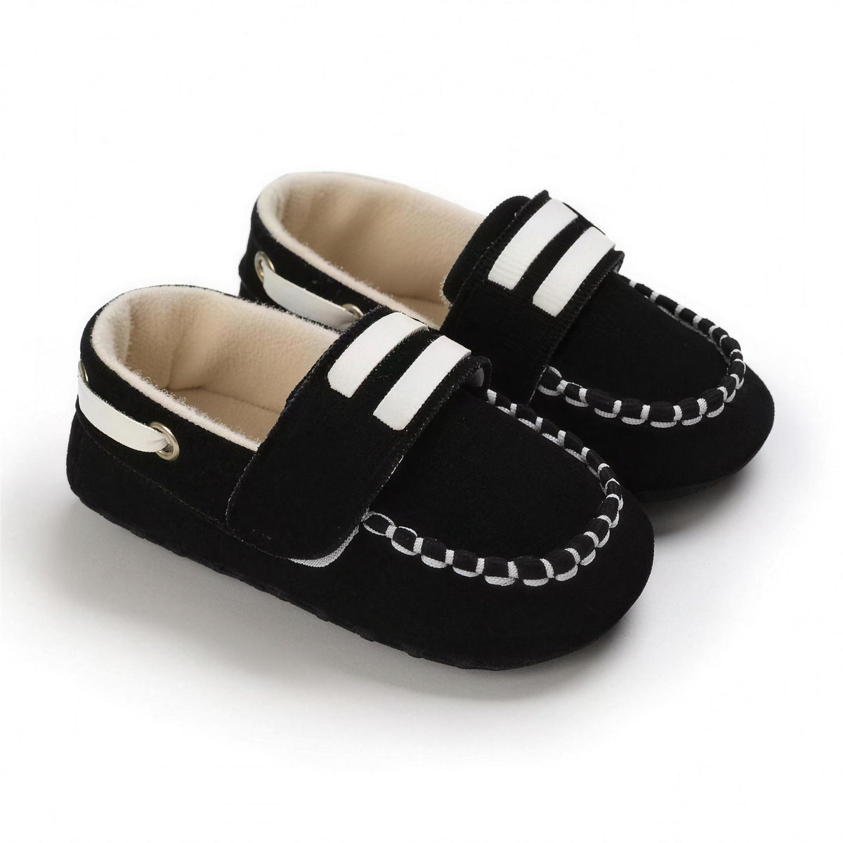 Black Striped Loafer - baby shoes, professional product photo