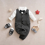 Black Tuxedo Baby Romper