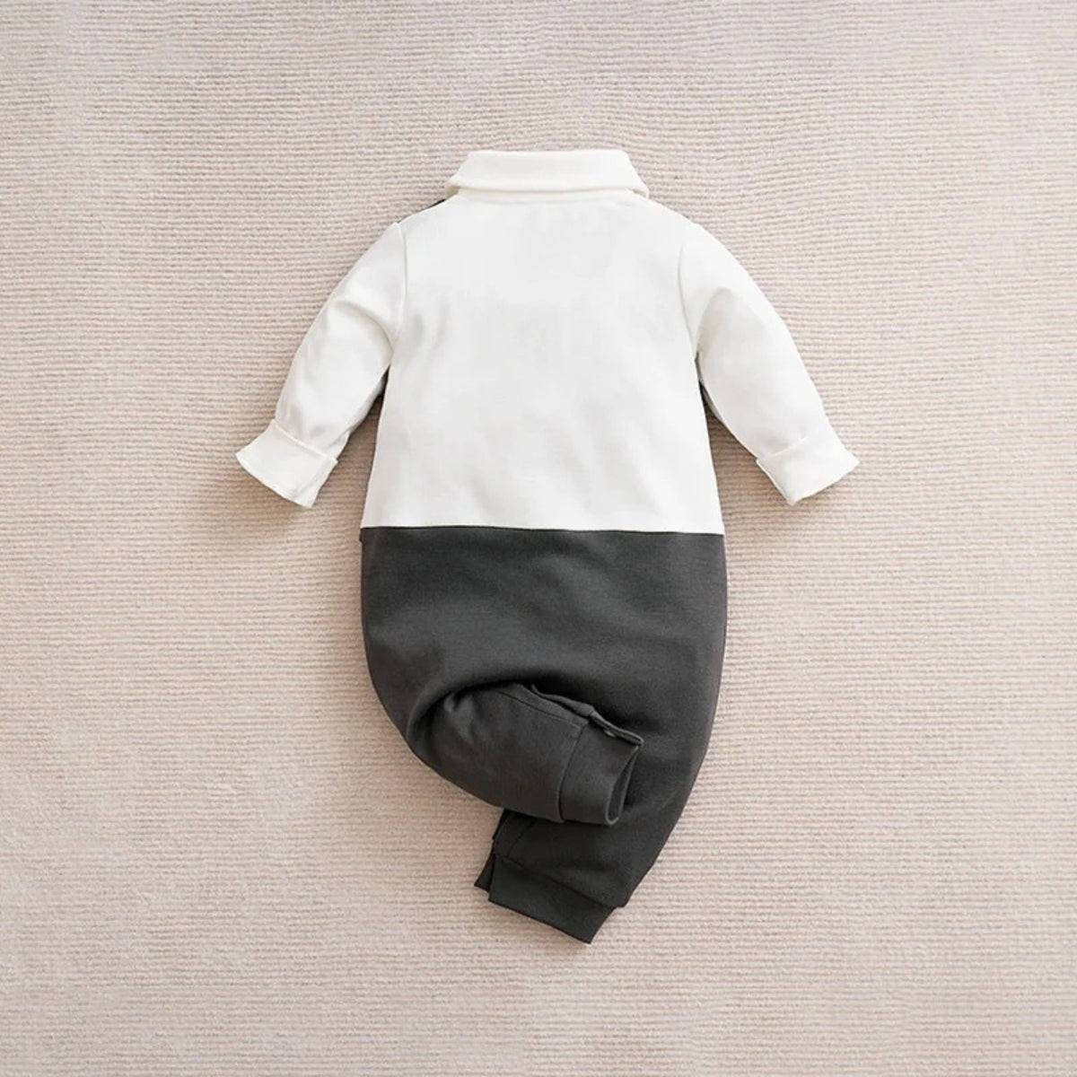 Black Tuxedo Baby Romper - additional view, baby and toddler clothing product photo