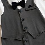 Black Tuxedo Baby Romper