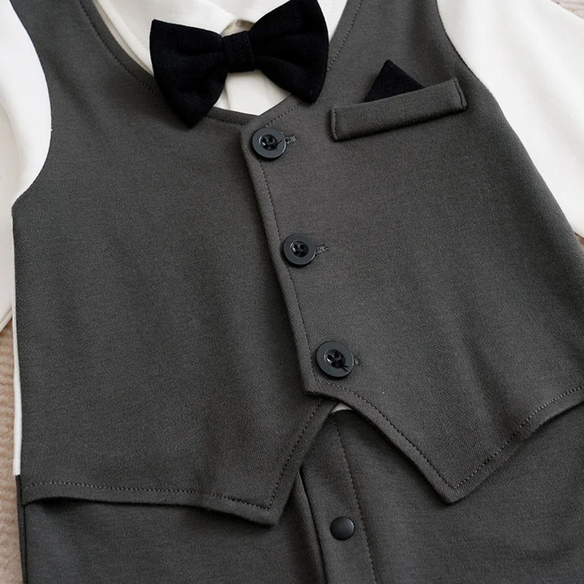 Black Tuxedo Baby Romper