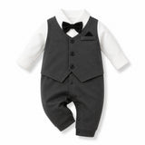 Black Tuxedo Baby Romper