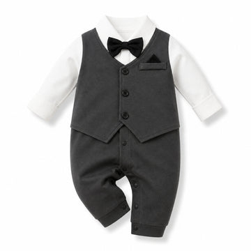 Black Tuxedo Baby Romper