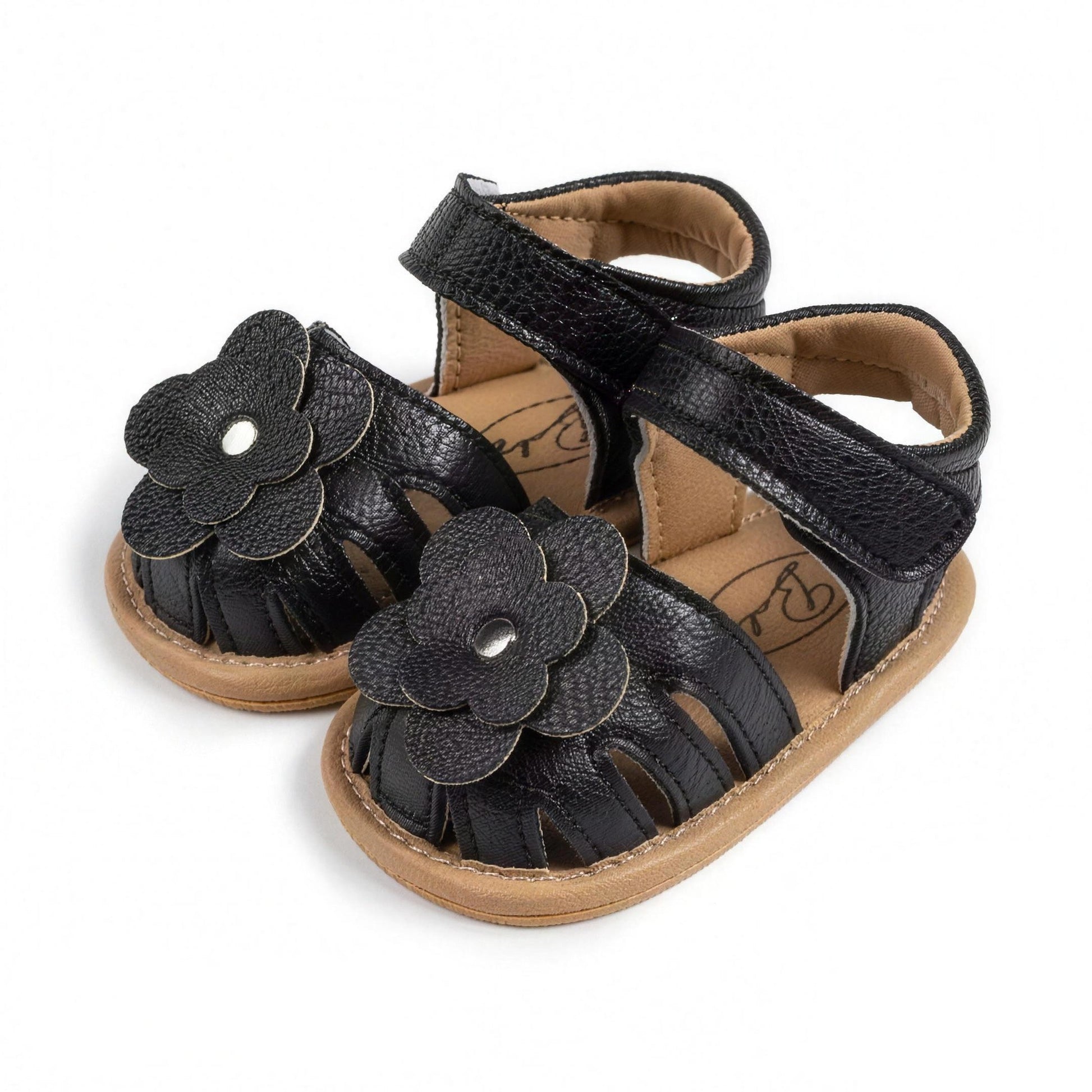 Flower Princess Sandals - Black - professional product photo on white background