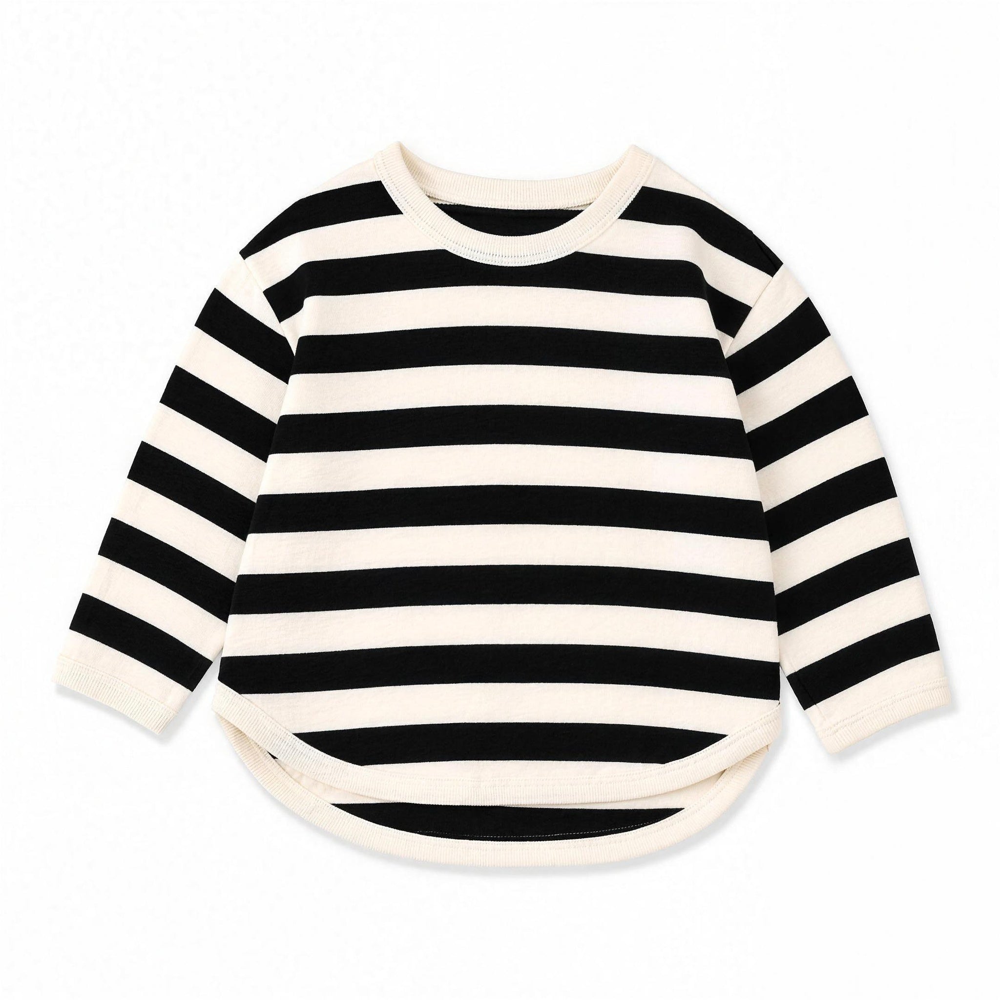 Striped Long Sleeve Top - Black
