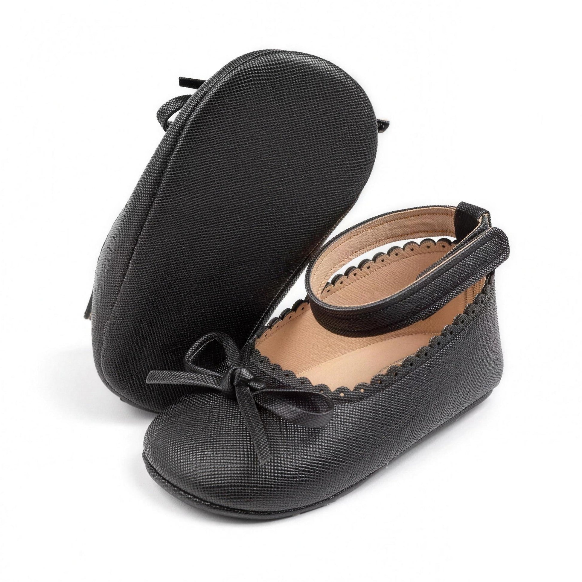 Bowknot Ballet Mary Jane - Black - professional product photo on white background