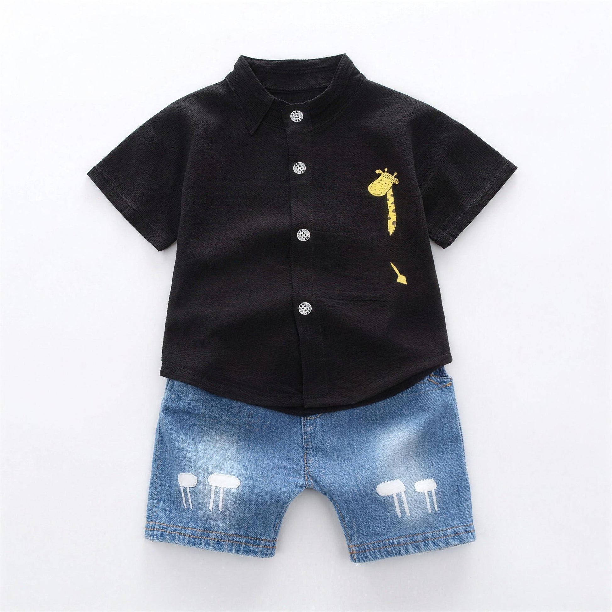Little Giraffe Outfit Set - Black - professional product photo on white background