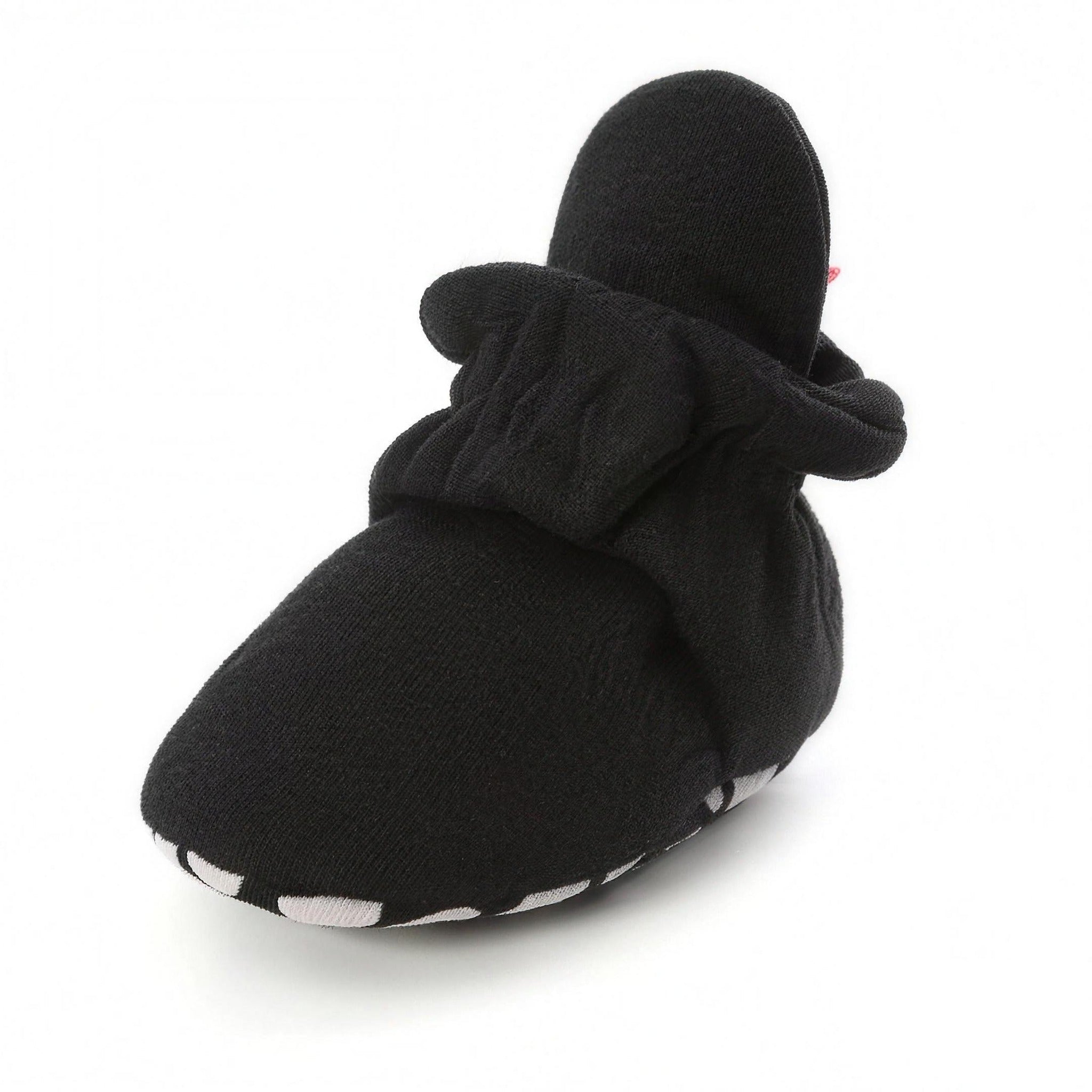 Cozy Star Booties - Black - professional product photo on white background