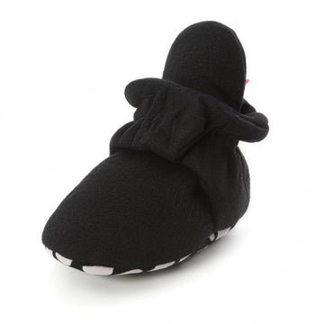 Cozy Star Booties - Black - professional product photo on white background