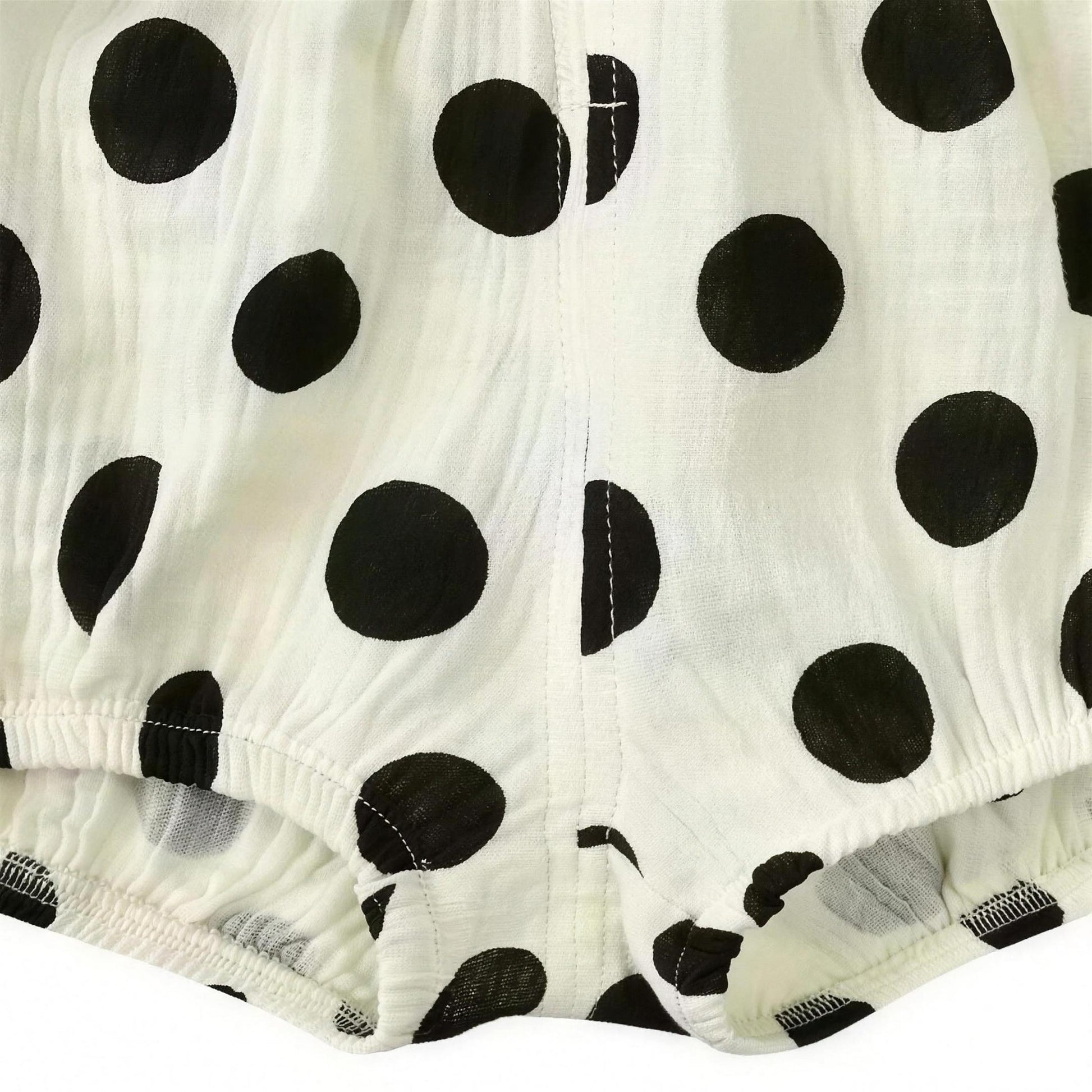 Black Dot Bloomer Shorts - fabric detail