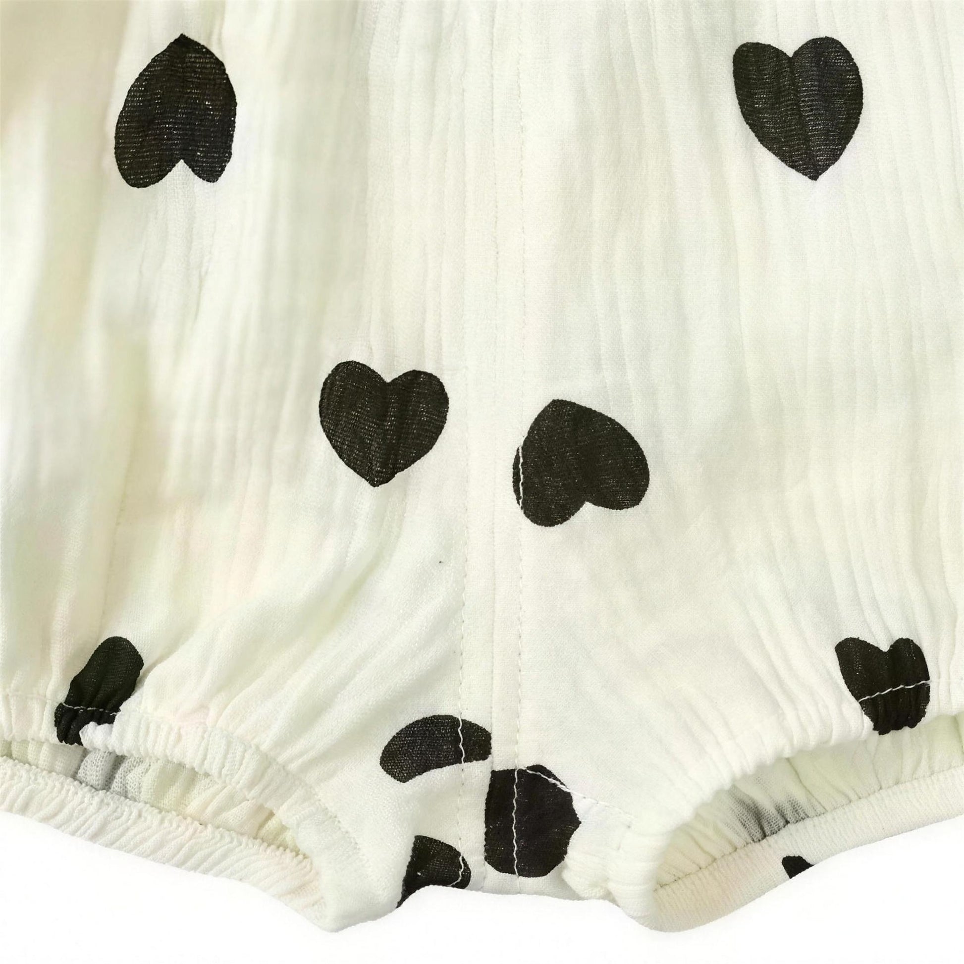 Black Heart Bloomer Shorts - fabric detail