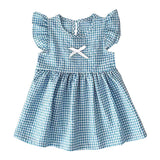 Blue Bow Gingham Dress