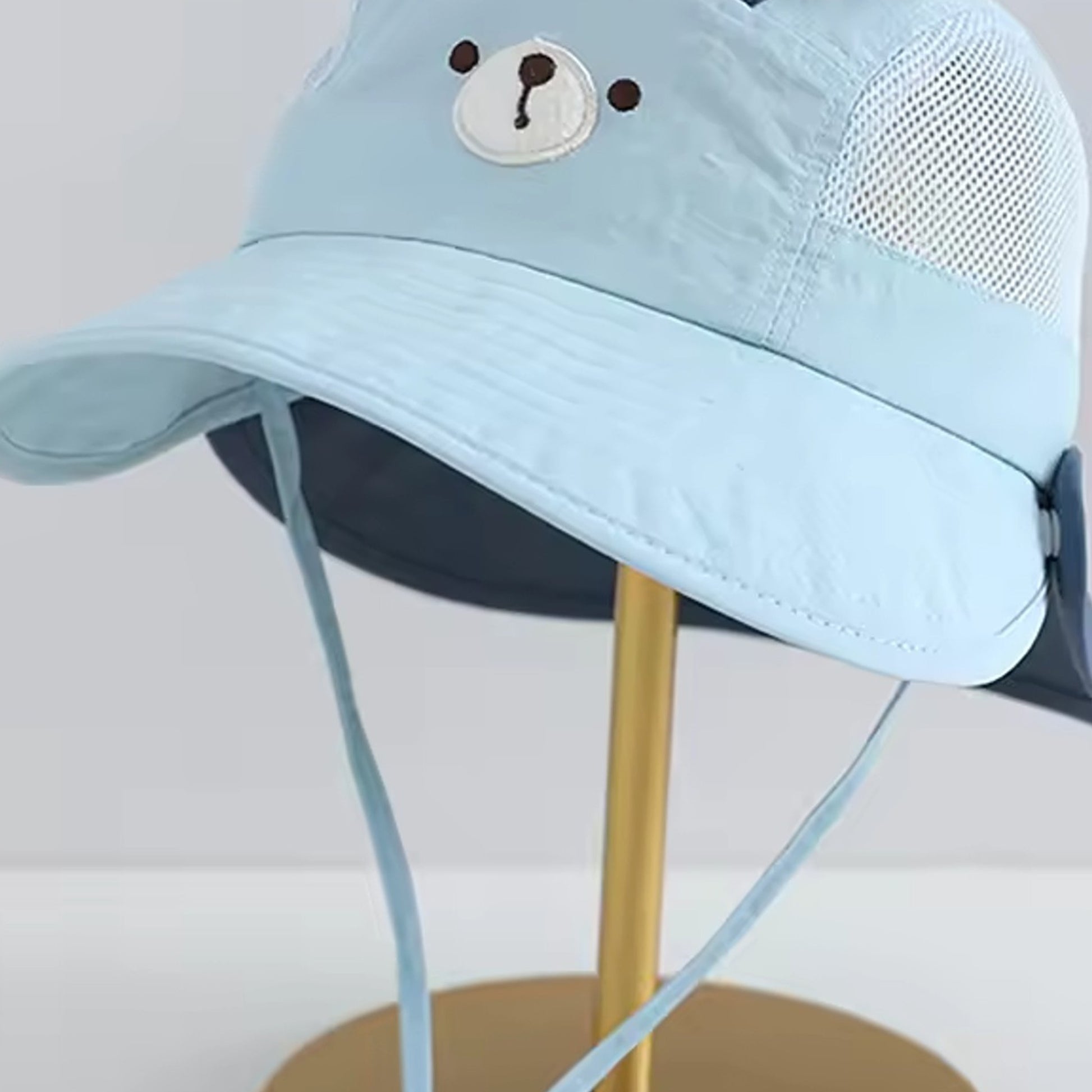 Blue Bunny Sun Hat - face detail
