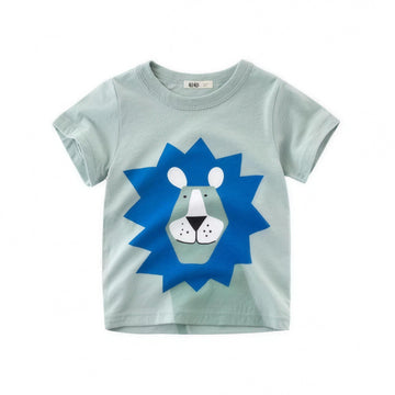 Blue Lion Tee - professional product photo on white background