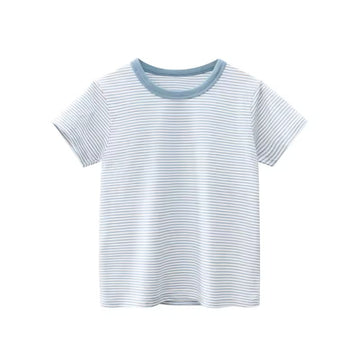 Blue Stripe Tee, professional product photo on white background