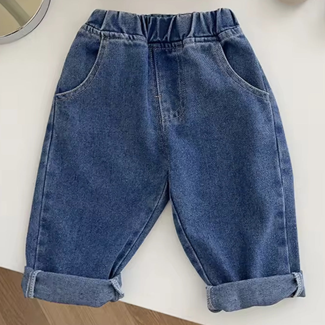 Blue Toddler Denim Jeans - professional product photo