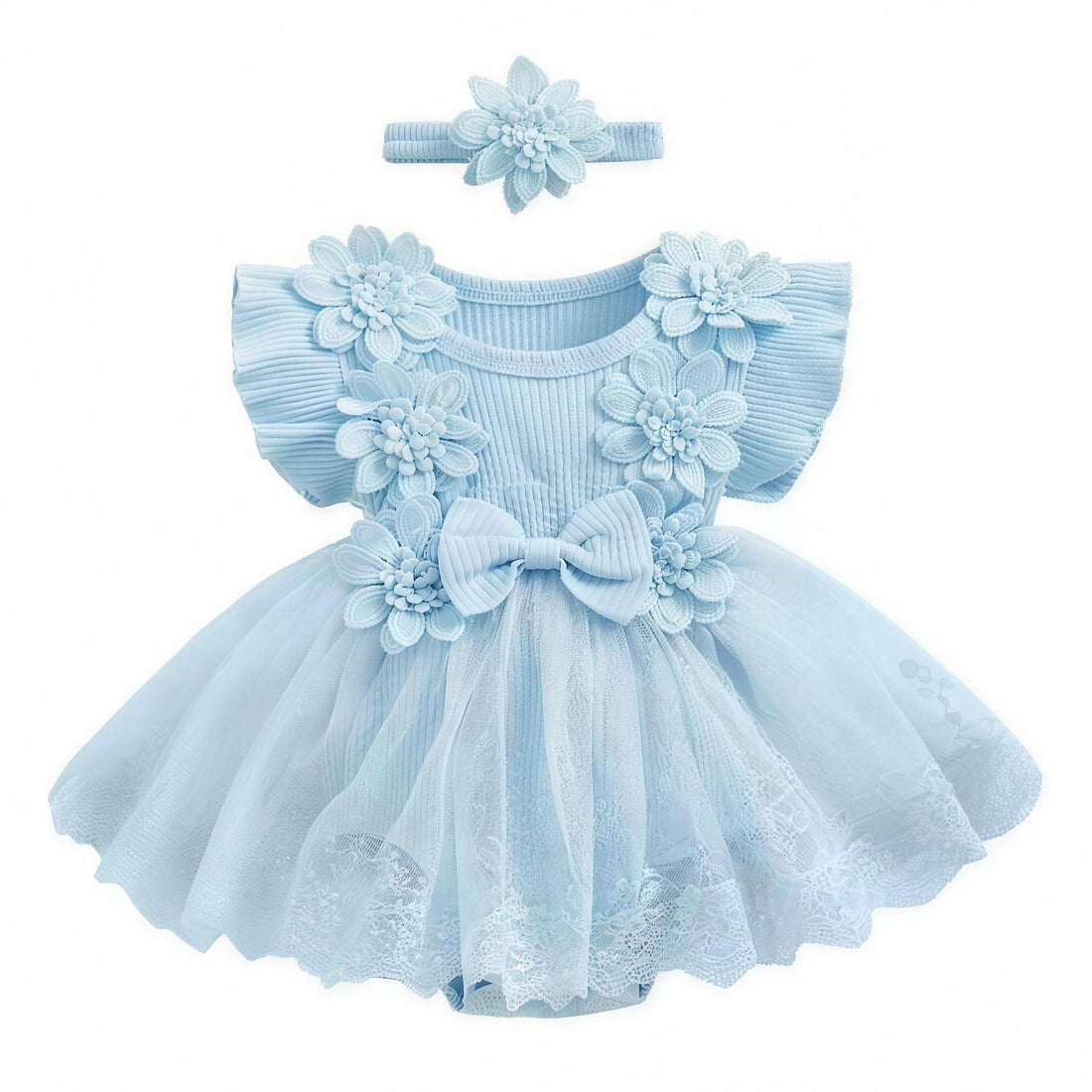 Floral Tutu Dress Set - Blush Pink